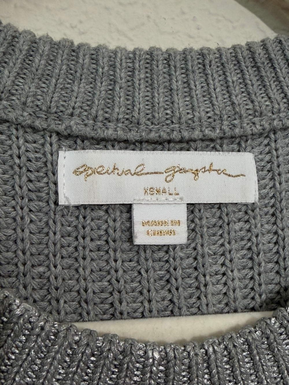 Spiritual Gangster Halley Chunky Sweater in Silver - XS - Picture 3 of 5